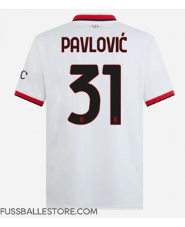 Günstige AC Milan Strahinja Pavlovic #31 Auswärtstrikot 2024-25 Kurzarm